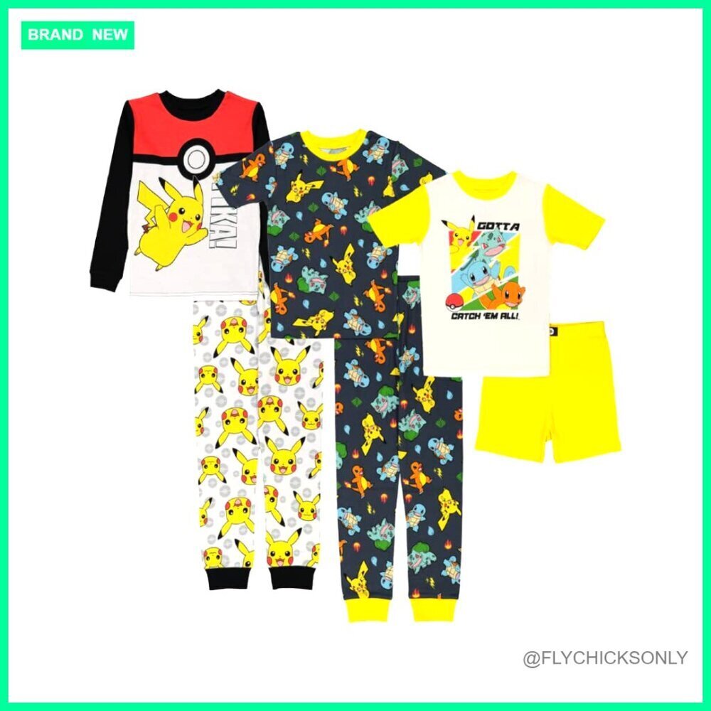 Boys' 6-Piece Snug-Fit Cotton Pajama Set, Size 8, Sleepwear